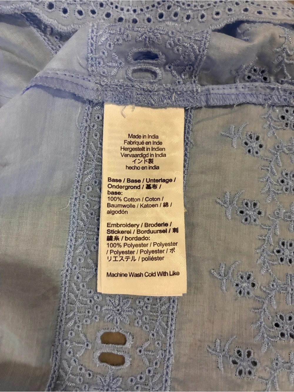 Madewell Light Blue Lace-Trim Button Front Tank - Picture 7 of 7